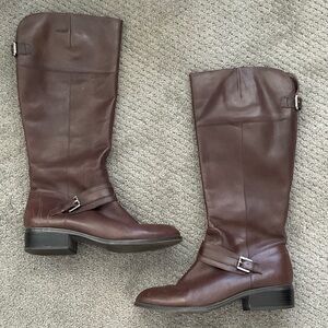 Ralph Lauren Maritza Brown Leather Heeled Boots